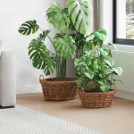 Coș pentru plante cu depozitare 2 pcs Maro Ratan Lacak GartenMobel Dekor