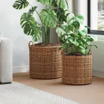 Ghiveci coș cu depozitare 2 pcs Maro Ratan Lacak GartenMobel Dekor