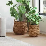 Ghiveci coș cu depozitare 2 pcs Maro Ratan Lacak GartenMobel Dekor
