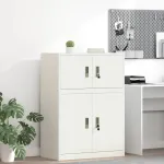 Dulap de depozitare Alb 80 x 40 x 40 cm Oțel Laminat la Rece GartenMobel Dekor