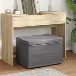 Taburet Gri 61 x 41 x 40 cm Piele ecologică și lemn stratificat GartenMobel Dekor