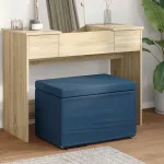 Taburet albastru 61 x 41 x 40 cm Stofă și lemn prelucrat GartenMobel Dekor