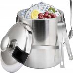 Set Frapiera pentru Gheata 1.3 L cu Capac, Cleste, Sita si Lingurita pentru Bar si Bauturi