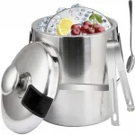 Set Frapiera pentru Gheata 1.3 L cu Capac, Cleste, Sita si Lingurita Barman