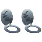 Capacul de toaletă 2 pcs Gri 44 x 38 cm Placă MDF GartenMobel Dekor