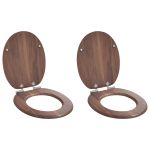 Capacul de toaletă 2 pcs Maro 44 x 38 cm Placă MDF GartenMobel Dekor