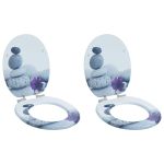 Capacul de toaletă 2 pcs Gri 44 x 38 cm Placă MDF GartenMobel Dekor