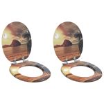 Capacul de toaletă 2 pcs Portocaliu 44 x 38 cm Placă MDF GartenMobel Dekor