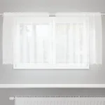 Cortină din Dantelă cu perdele Alb 120 x 150 cm Poliester GartenMobel Dekor