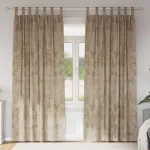 Cortine din catifea 2 pcs Șampanie 245 x 140 cm Catifea GartenMobel Dekor