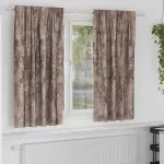 Cortine din catifea 2 pcs Cappuccino 175 x 140 cm Catifea GartenMobel Dekor