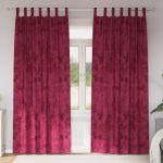Cortine din catifea cu perdele 2 pcs bordo 260 x 140 cm Catifea GartenMobel Dekor