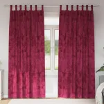 Cortine din catifea cu perdele 2 pcs bordo 260 x 140 cm Catifea GartenMobel Dekor