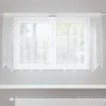 Cortină din Dantelă cu perdele Alb 100 x 150 cm Poliester GartenMobel Dekor