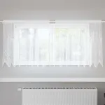 Cortină din Dantelă cu perdele Alb 100 x 200 cm Poliester GartenMobel Dekor