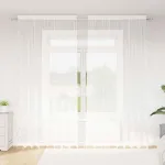 Cortină din Dantelă cu perdele Alb 280 x 200 cm Poliester GartenMobel Dekor