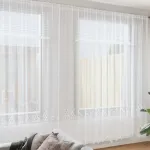 Cortină din Dantelă cu perdele Alb 300 x 900 cm Poliester GartenMobel Dekor