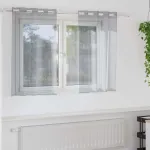 Cortină din Voile 2 pcs Gri închis 140 x 140 cm Poliester GartenMobel Dekor