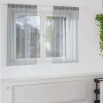 Cortină din Voile 2 pcs Gri închis 140 x 140 cm Poliester GartenMobel Dekor