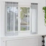 Cortină din Voile 2 pcs Gri închis 175 x 140 cm Poliester GartenMobel Dekor