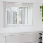 Cortină din Voile 2 pcs Gri deschis 140 x 140 cm Poliester GartenMobel Dekor