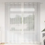 Cortină din Voile 2 pcs Gri deschis 260 x 140 cm Poliester GartenMobel Dekor