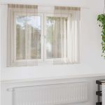 Cortină din Voile 2 pcs Nisipiu 140 x 140 cm Poliester GartenMobel Dekor