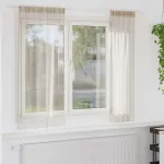 Cortină din Voile 2 pcs Nisipiu 175 x 140 cm Poliester GartenMobel Dekor