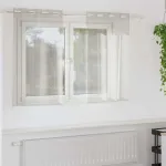 Cortină din Voile cu perdele 2 pcs Crem 140 x 140 cm Poliester GartenMobel Dekor