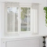 Cortină din Voile cu perdele 2 pcs Crem 175 x 140 cm Poliester GartenMobel Dekor