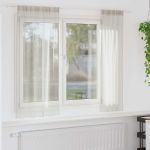 Cortină din Voile cu perdele 2 pcs Crem 175 x 140 cm Poliester GartenMobel Dekor