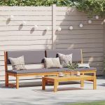 Șezlong cu pernă Maro 200 x 57 x 75cm Lemn masiv de acacia GartenMobel Dekor