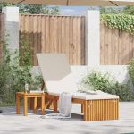 Șezlong cu pernă Maro 55 x 200 x 94cm Lemn masiv de acacia GartenMobel Dekor