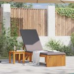 Șezlong cu pernă Maro 55 x 200 x 94cm Lemn masiv de acacia GartenMobel Dekor