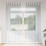 Cortină din Voile 2 pcs Gri închis 225 x 140 cm Poliester GartenMobel Dekor