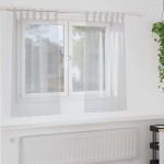 Cortină din Voile 2 pcs Gri deschis 140 x 140 cm Poliester GartenMobel Dekor