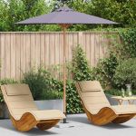 Parasol de Grădină Gri închis Ø 270 x 260 cm Bambus GartenMobel Dekor