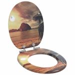 Capacul de toaletă Portocaliu 44 x 38 cm Placă MDF GartenMobel Dekor