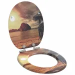 Capacul de toaletă Portocaliu 44 x 38 cm Placă MDF GartenMobel Dekor