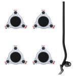 Role pentru mobilă, 4 buc., cu dispozitiv de ridicare, 14,5x13,5x4 cm, oțel, 400 kg GartenMobel Dekor