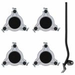 Role pentru mobilă, 4 buc., cu dispozitiv de ridicare, 19x17,5x6 cm, oțel, 1000 kg GartenMobel Dekor