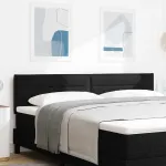Tăblie cap cu headboard Negru 180 cm Piele artificială GartenMobel Dekor