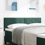 Tăblie cap cu headboard Verde închis 144 cm Catifea GartenMobel Dekor