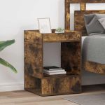 Masă laterală 2 pcs Stejar fumuriu 40 x 40 x 56 cm GartenMobel Dekor