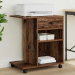 Suport pentru imprimantă cu sertar Lemn vechi 60 x 40 x 68.5 cm GartenMobel Dekor