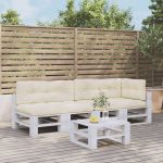 Perne de paleți, 5 buc., crem, material textil GartenMobel Dekor