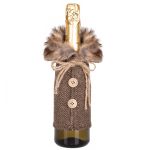 Decoratiune Craciun, pulover cu blanita pentru sticle, 24cm, maro Household NewTrend