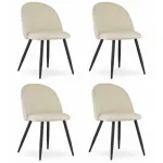 Set 4 scaune bucatarie/living, Artool, Bello, catifea, metal, bej, 46x42.5x76.5 cm GartenVIP DiyLine