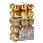 Set globuri de Craciun, 30 bucati, 3 modele, 3cm, auriu Household NewTrend