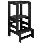 Turn de invatare inaltator multifunctional din lemn, platforma reglabila pe 3 inaltimi, 90x39x44 cm, negru Household NewTrend